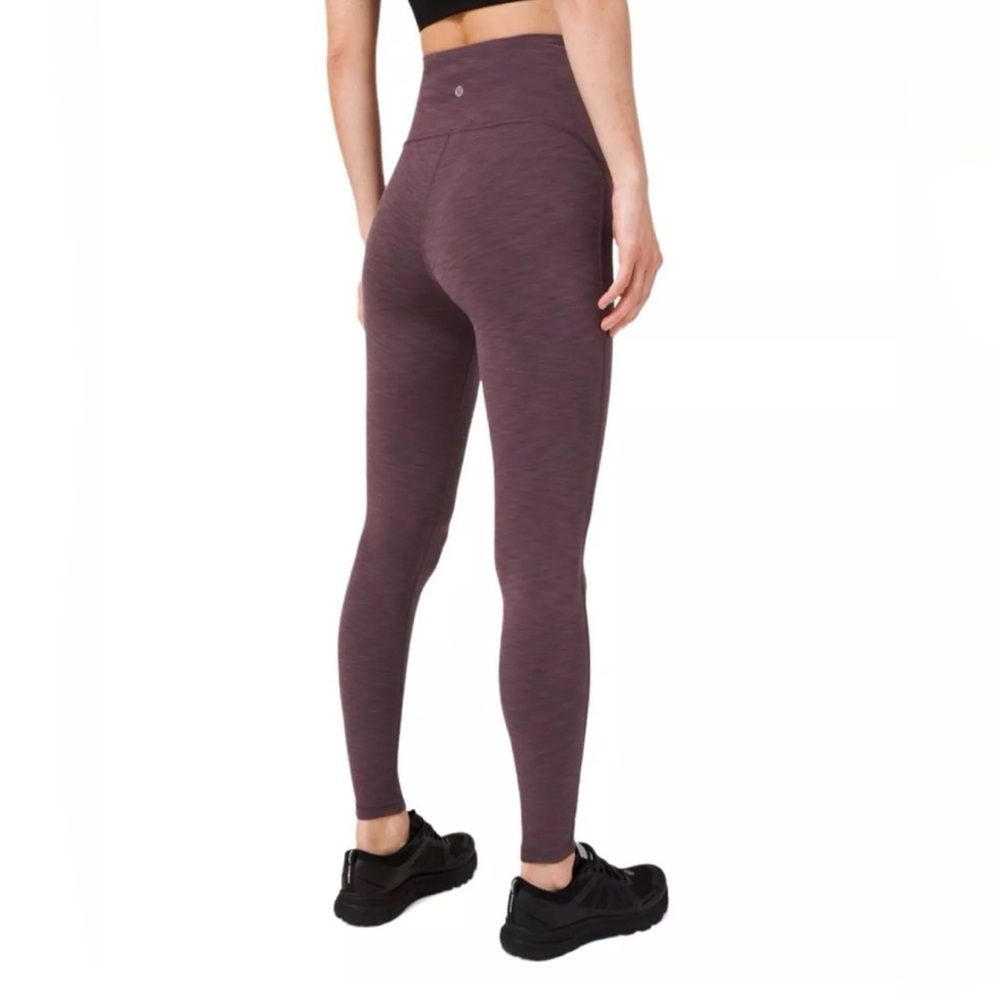 Lululemon POWER WITHIN SUPER HIGH-RISE PANT 28"Heathered Black CurrantSize: 8 - Picture 4 of 4